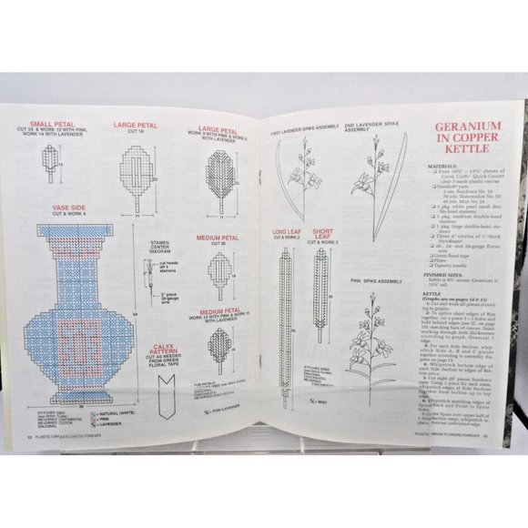 Plastic Canvas Flowers Forever by Mary Layfield #87P76 ©1990 - Picture 3 of 3